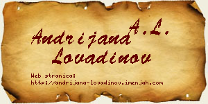 Andrijana Lovadinov vizit kartica